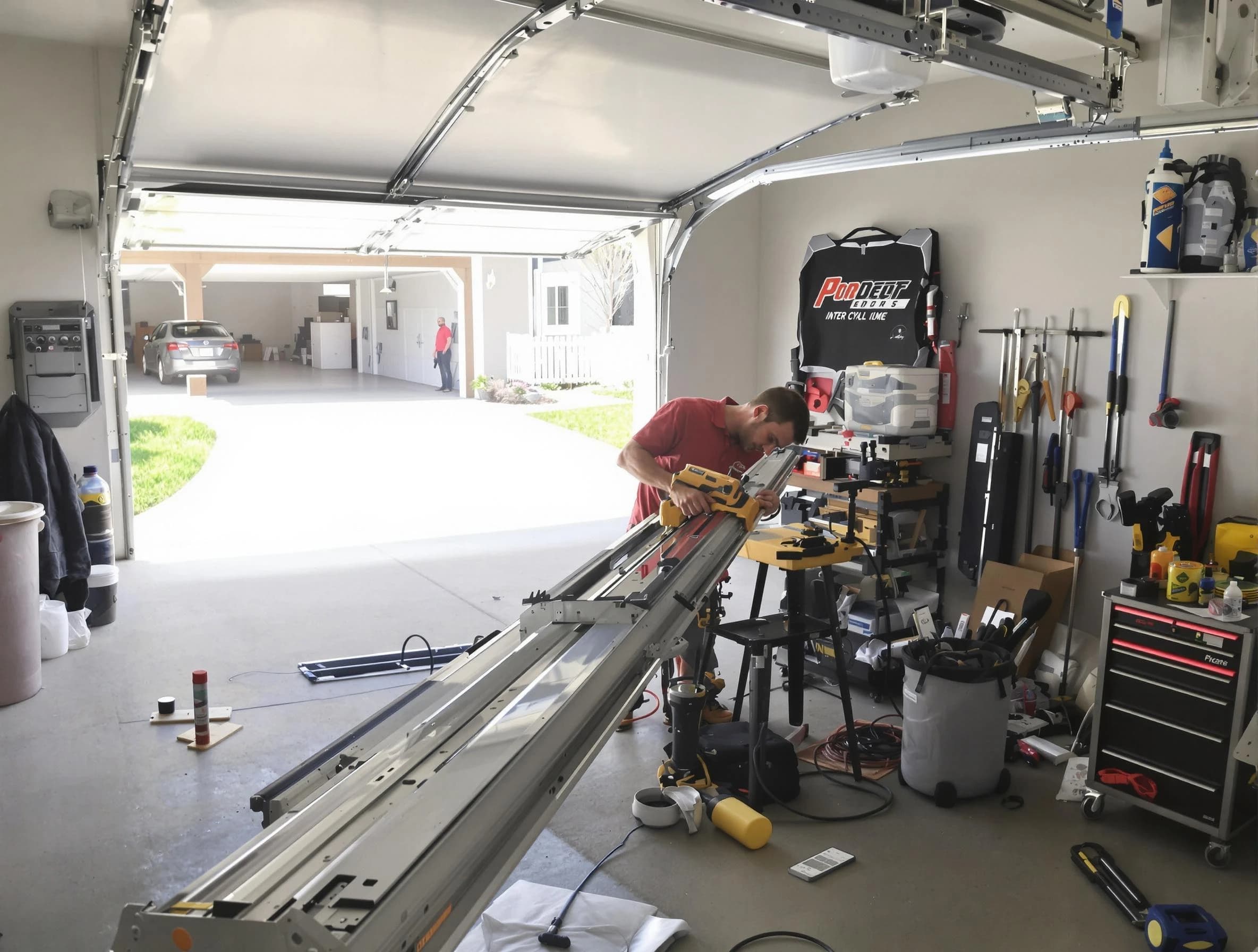 Natick Garage Door Repair expert performing track repair in Natick