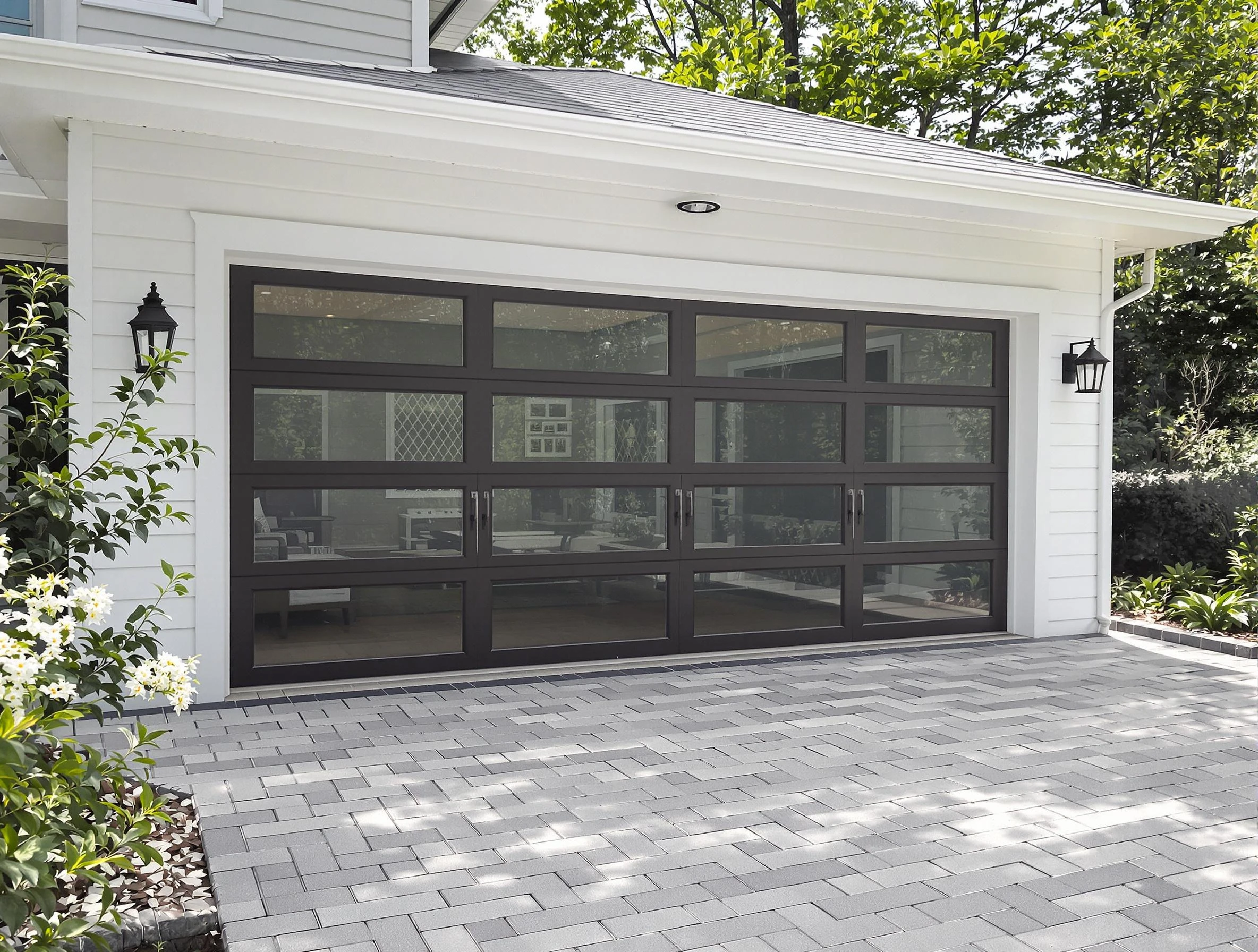 Natick Garage Door Repair design specialist presenting custom garage door options to Natick homeowner